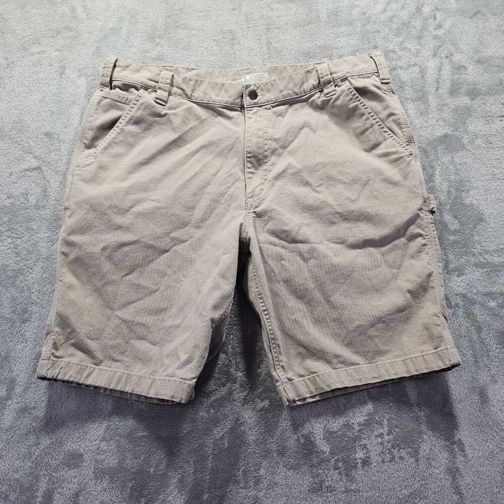 Carhartt Short Mens 40 Tan Relaxed Fit Rugged Canvas Utility Work Wear BS3652-M